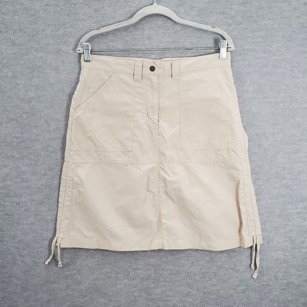 Woolrich Women Skirt 8 Beige Knee Length Pencil‎ Pockets Drawstring Casual